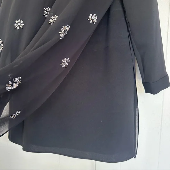 BCBGMAXAZRIA Dyanne Embellished Crystal Tunic Dress Black Small VPX61K22 - Picture 7 of 10